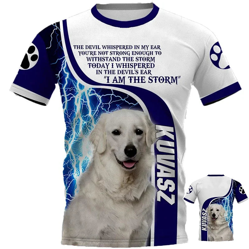 👕 T-shirt Berger Blanc Suisse 3D – Style Harajuku et Confort 🐾