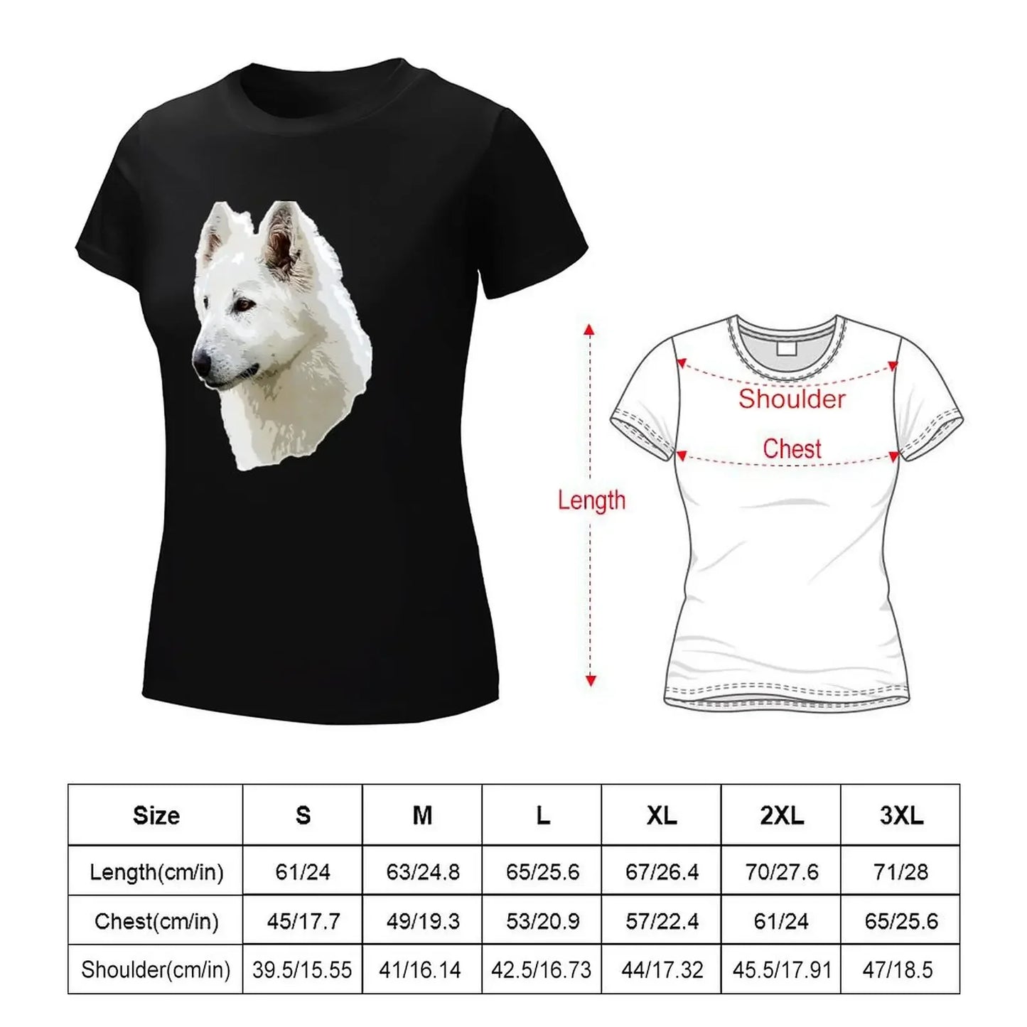 T-shirt Berger Blanc Suisse – Vêtements d'été mignons et esthétiques pour femmes