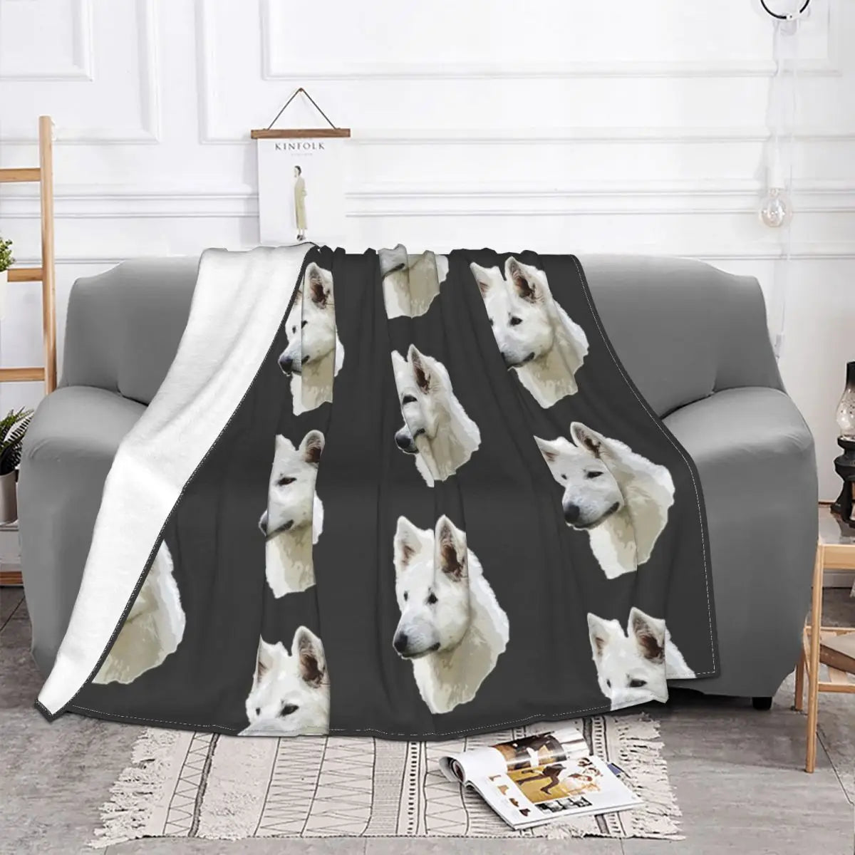 🛋️ Plaid Berger Blanc Suisse - Douceur et Élégance 🐾