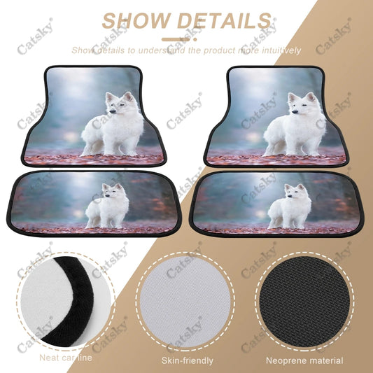 Tapis de Sol Universels pour Voiture Berger Blanc Suisse (4PCS) Tout Temps Étanches