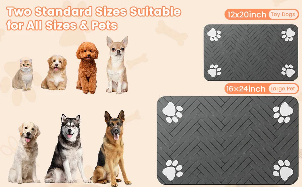 🐾 Tapis de Nourriture Étanche pour Chiens et Chats – Propre et Pratique ! 🐶🐱✨