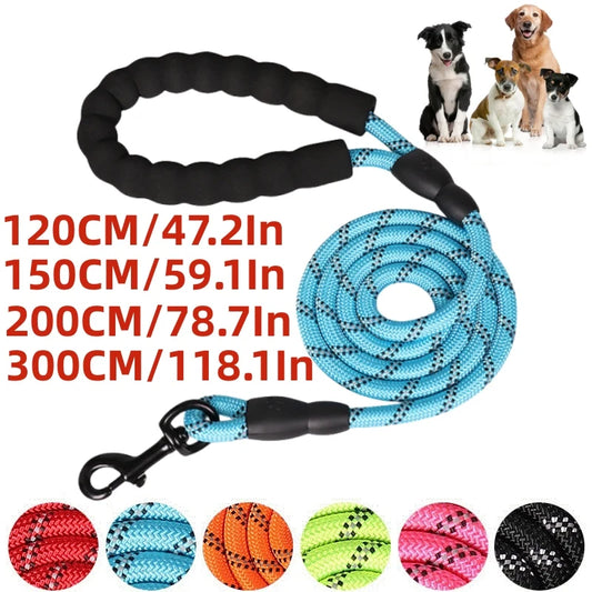 🐾 Laisse Robuste et Confortable pour Chiens – 120/150/200/300 CM 🐶✨