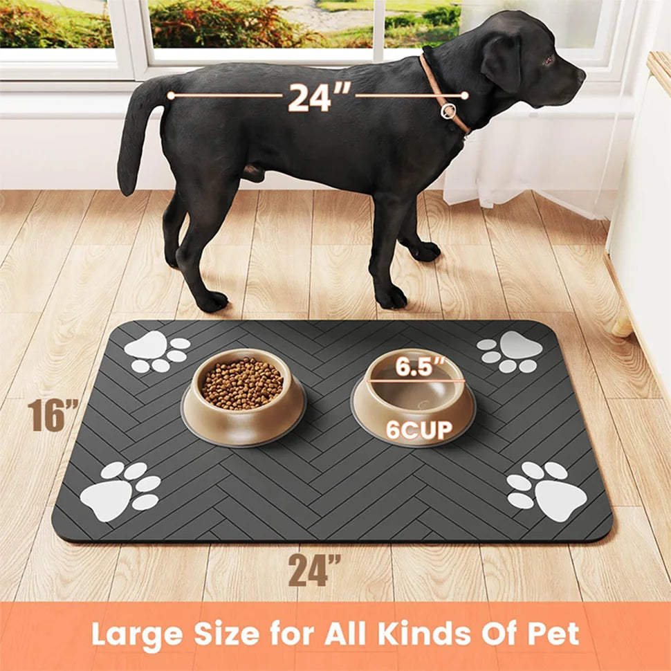 🐾 Tapis de Nourriture Étanche pour Chiens et Chats – Propre et Pratique ! 🐶🐱✨