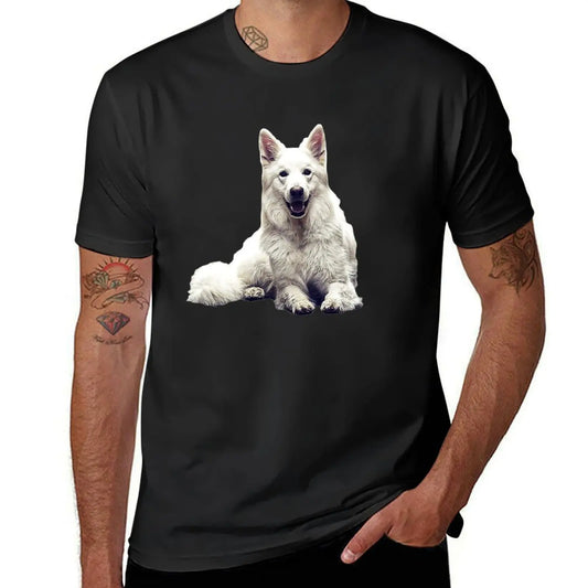 T-shirt Garçon en Coton – Berger Blanc Suisse 🐾👕