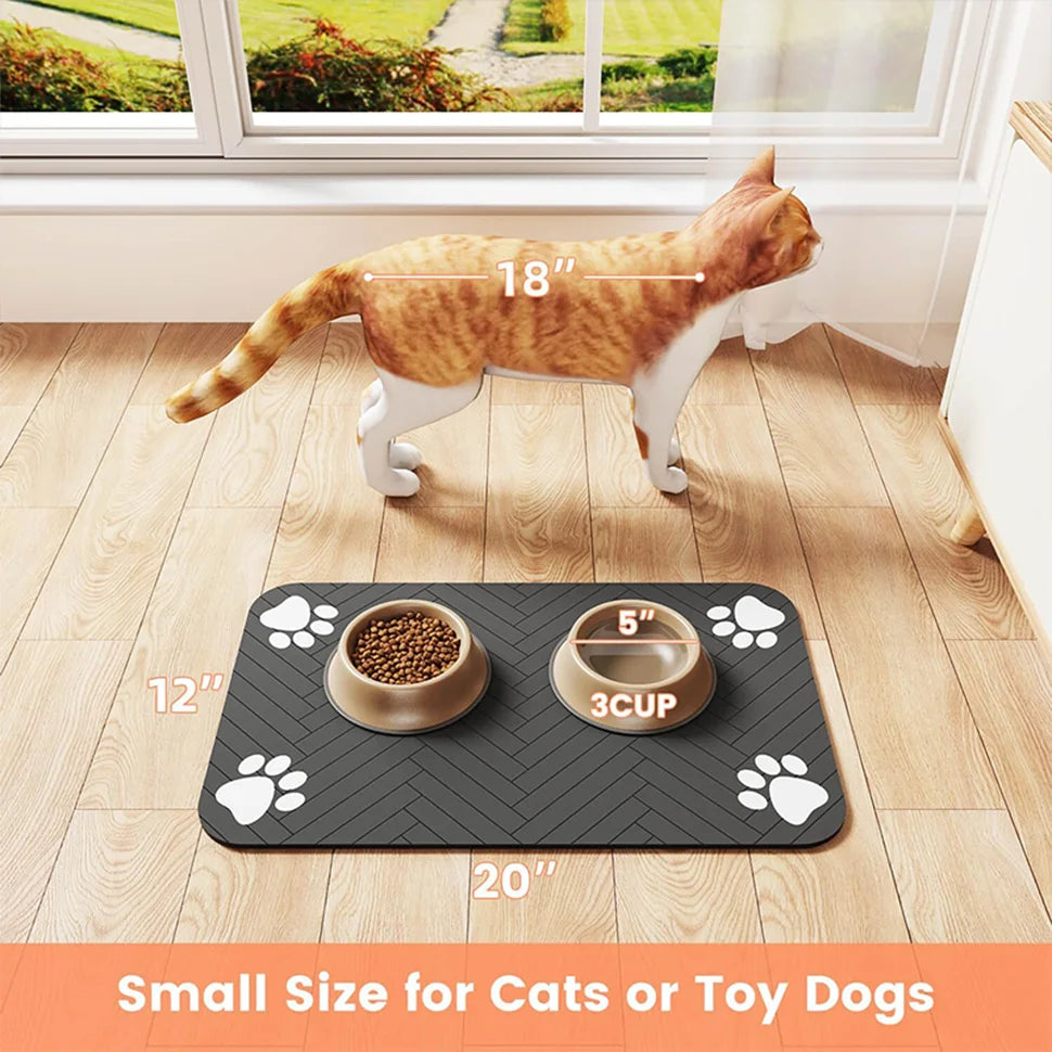 🐾 Tapis de Nourriture Étanche pour Chiens et Chats – Propre et Pratique ! 🐶🐱✨