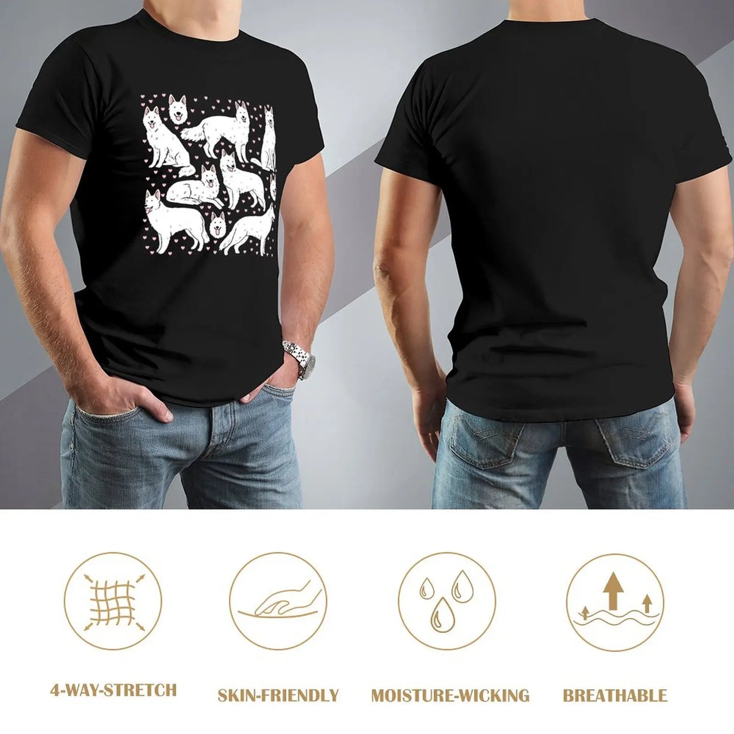 T-shirt Berger Blanc Suisse – Illustration Mignonne Vintage