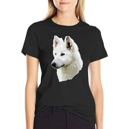 T-shirt Berger Blanc Suisse – Vêtements d'été mignons et esthétiques pour femmes