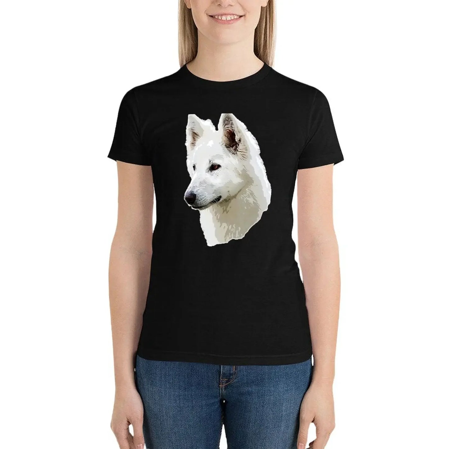 T-shirt Berger Blanc Suisse – Vêtements d'été mignons et esthétiques pour femmes